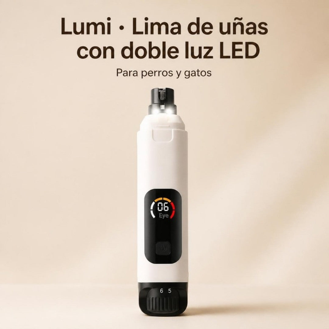 Lumi, lima de uñas eléctrica con doble luz LED para perros y gatos